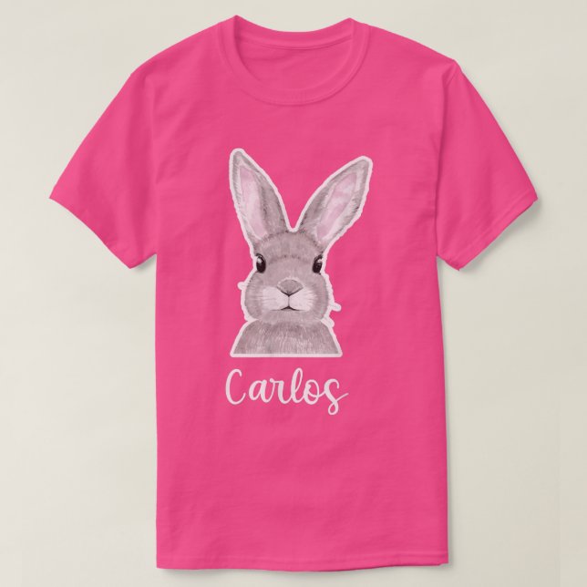 Carlos Name Easter Bunny Custom Name Good Friday  T-Shirt (Design Front)