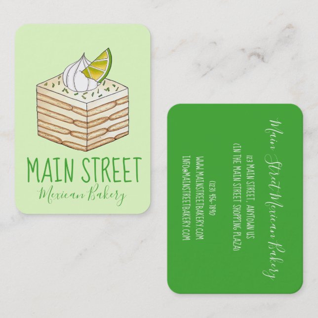 Carlota De Limón Mexican Cake Chef Bakery Food Business Card (Front/Back)