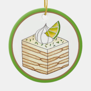 Carlota de Limón Mexican Food Lime Icebox Cake Ceramic Tree Decoration