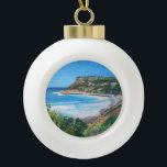Carlsbad Beach, Ceramic Ball Ornament<br><div class="desc">Distance to Carlsbad State Beach and the beautiful Pacific Ocean.</div>