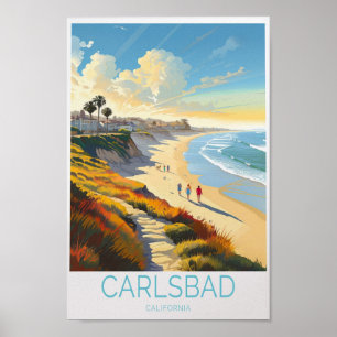 Carlsbad California Travel Poster, Carlsbad Califo Poster