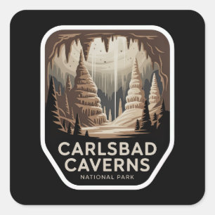 Carlsbad Caverns Cave Vintage Badge Square Sticker