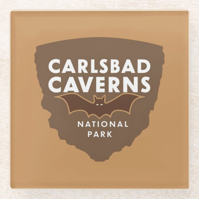 Carlsbad Caverns National Park Bat Glass Coaster (Front)