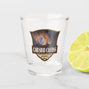 Carlsbad Caverns National Park Illustration Retro Shot Glass