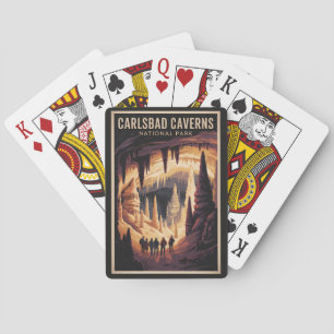 Carlsbad Caverns National Park Illustration Travel Playing Cards