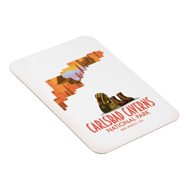 Carlsbad caverns national park new mexico map magnet (Right Side)
