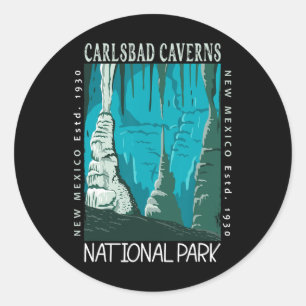 Carlsbad Caverns National Park New Mexico Vintage Classic Round Sticker