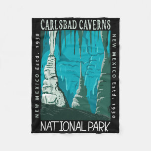Carlsbad Caverns National Park New Mexico Vintage Fleece Blanket