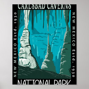 Carlsbad Caverns National Park New Mexico Vintage  Poster