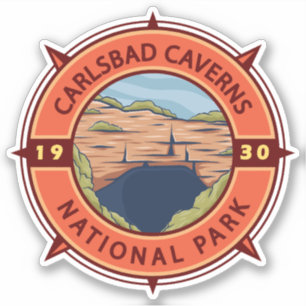 Carlsbad Caverns National Park Retro Compass 