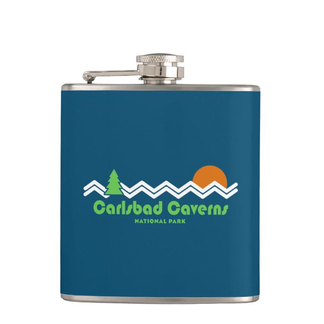 Carlsbad Caverns National Park Retro Hip Flask (Front)
