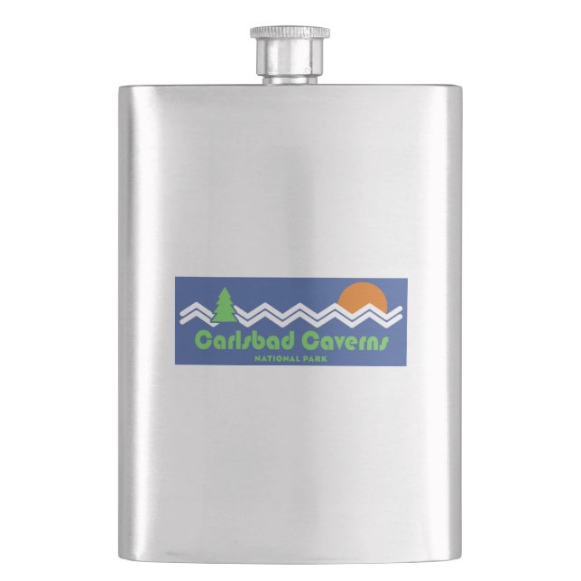 Carlsbad Caverns National Park Retro Hip Flask (Front)