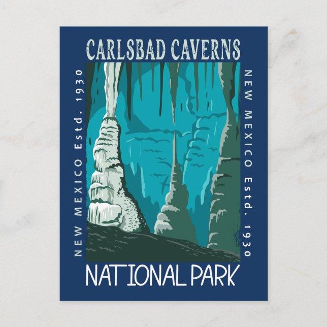 Carlsbad Caverns National Park Vintage Distressed Postcard (Front)
