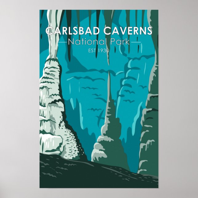 Carlsbad Caverns National Park Vintage Poster (Front)