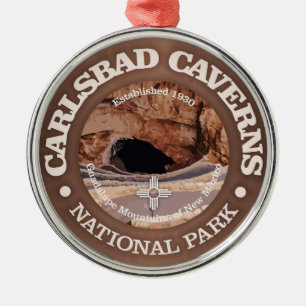 Carlsbad Caverns NP (rd)2 Metal Tree Decoration