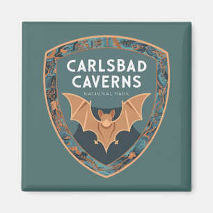 Carlsbad Caverns US National Park Bat Emblem Magnet