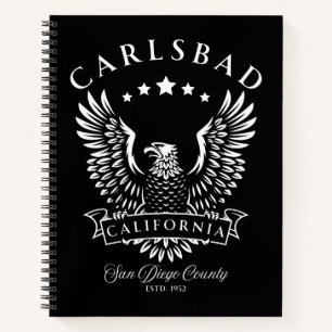 Carlsbad San Diego County California Vintage Eagle Notebook