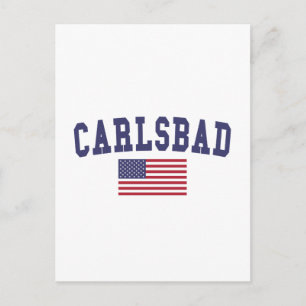 Carlsbad US Flag Postcard
