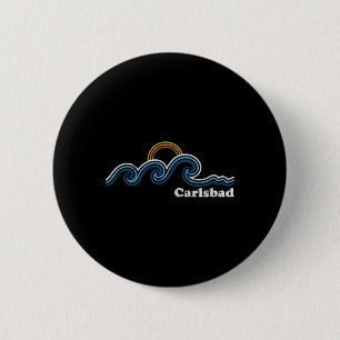 Carlsd California Ca Sufing Waves Sunset Vintage 6 Cm Round Badge