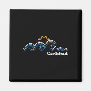 Carlsd California Ca Sufing Waves Sunset Vintage Magnet
