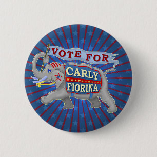 Carly Fiorina President 2016 Republican Elephant 6 Cm Round Badge