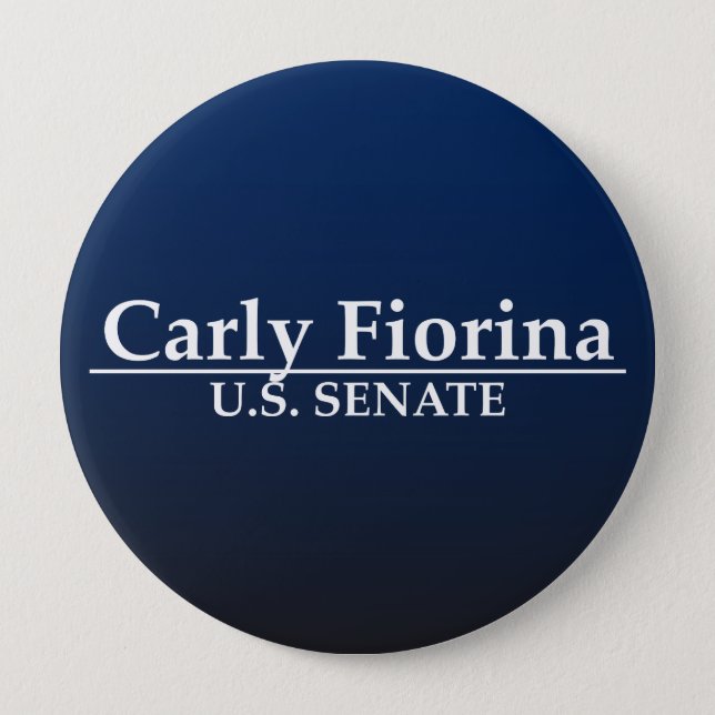 Carly Fiorina U.S. Senate 10 Cm Round Badge (Front)