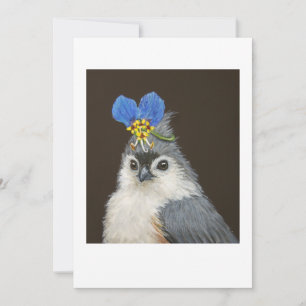 Carly the tufted titmouse flat card
