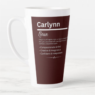 Carlynn Personalized Girl Name Latte Mug