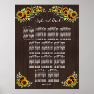 Carm Old barn Sunflowers Wedding Seating Chart