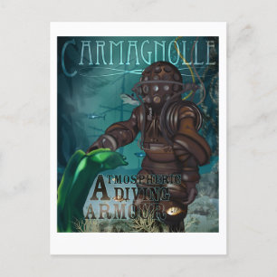 Carmagnolle Diving Armour (steampunk, retro) Postcard