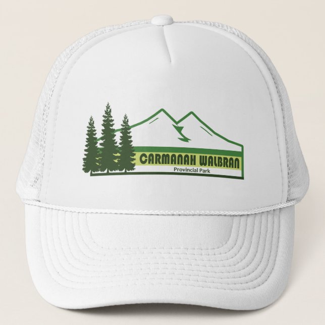 Carmanah Walbran Provincial Park Green Stripes Trucker Hat (Front)
