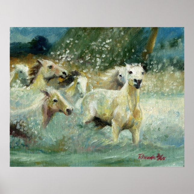 Carmargue Horse Portrait Poster (Front)