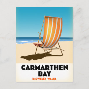 Carmarthen Bay Kidwelly Wales Seaside poster Postcard