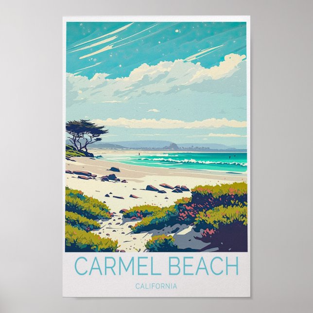 Carmel Beach California Travel Poster (Front)