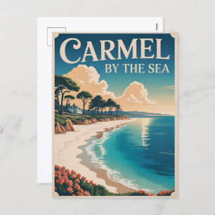 Carmel by the sea beach california pacific coast holiday postcard