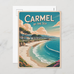 Carmel by the sea beach california pacific coast holiday postcard