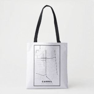 Carmel-by-the-Sea Map Tote Bag