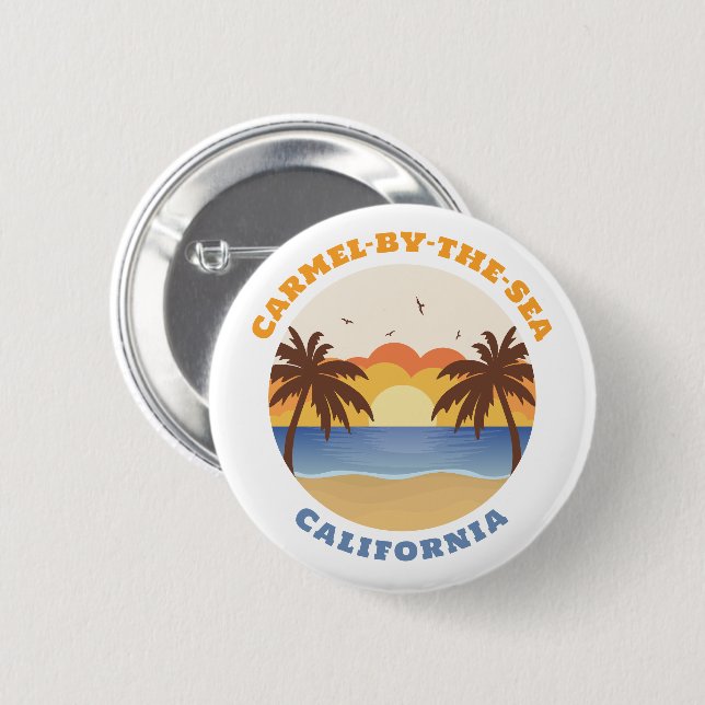 Carmel-by-the-Sea, Monterey County, California 6 Cm Round Badge (Front & Back)