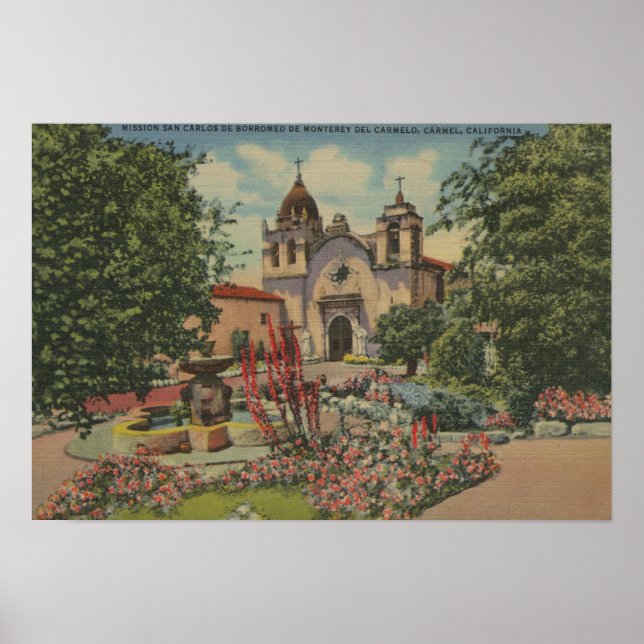 Carmel, CA - Mission San Carlos De Borromeo Poster (Front)