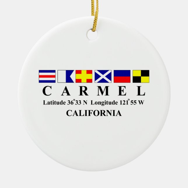 Carmel, California Ceramic Tree Decoration (Front)