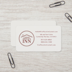 Carmel FirePlace Inn - Custom Design Business Card