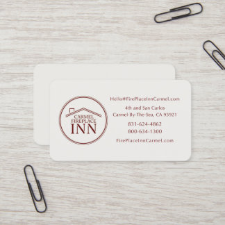 Carmel FirePlace Inn - Custom Design Business Card