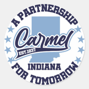 Carmel,Indiana Classic Round Sticker