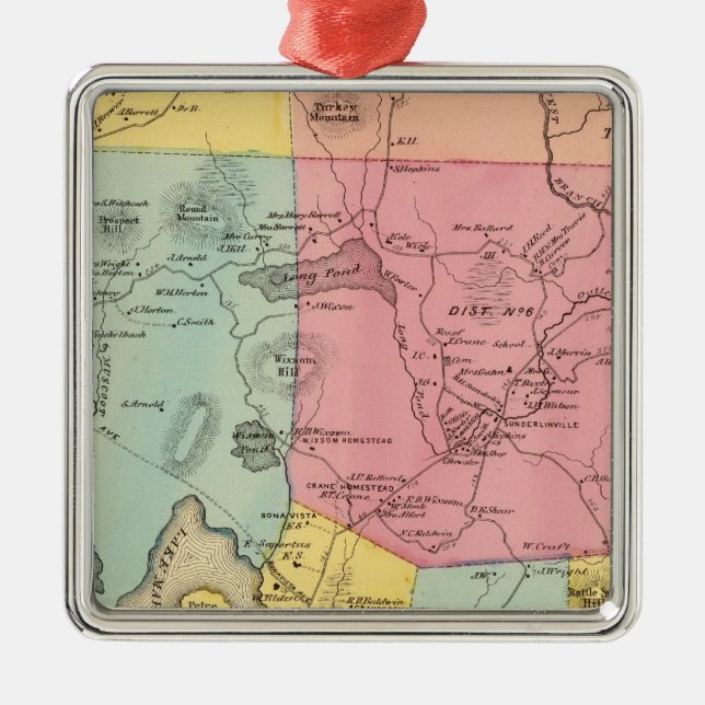 Carmel, Town Metal Tree Decoration (Front)