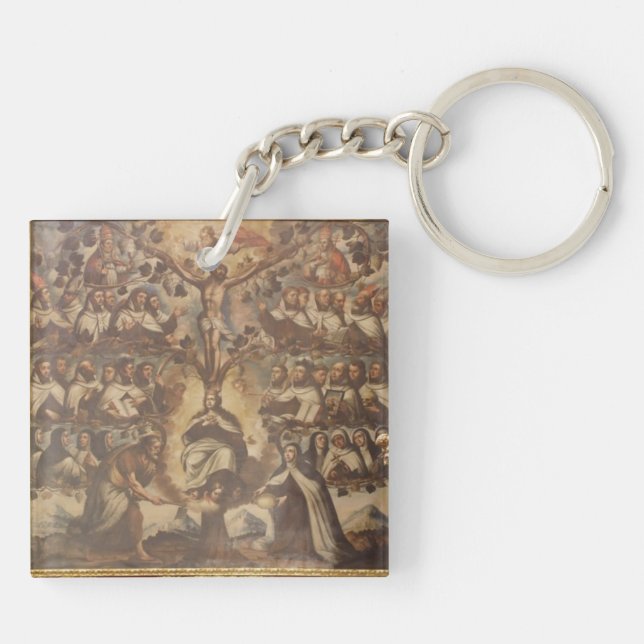 Carmelite Saints & the Trinity Keychain (Back)
