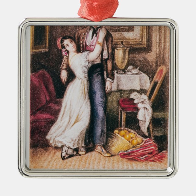 Carmen and Don Jose, 1846 Metal Tree Decoration (Front)