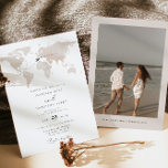 CARMEN Destination Watercolor Map Travel Wedding Invitation<br><div class="desc">This wedding invitation features a beige taupe earth tone watercolor map and elegant script font. Easily edit MOST wording to meet your needs and move the heart/change the location to highlight your wedding destination. This invite is perfect for your adventure, travel, or abroad wedding. Add your own photo onto the...</div>