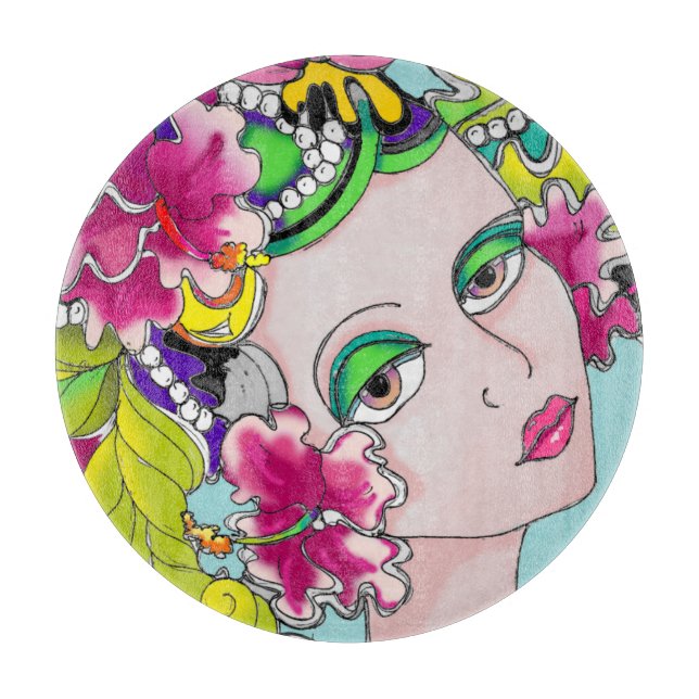 Carmen Mardi Gras Girl Cutting Board (Front)