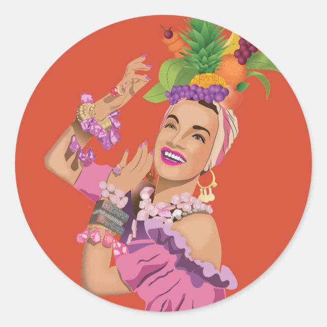 Carmen Miranda Classic Round Sticker (Front)