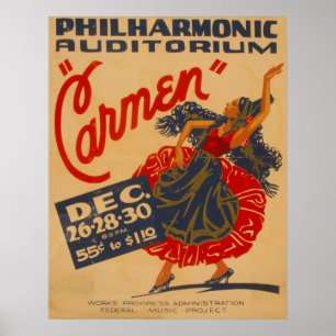 Carmen Opera Vintage Theatre WPA Poster